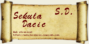 Sekula Dačić vizit kartica